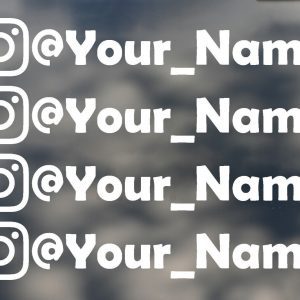 2 x Custom Instagram Personalised Vinyl Car Window Sticker