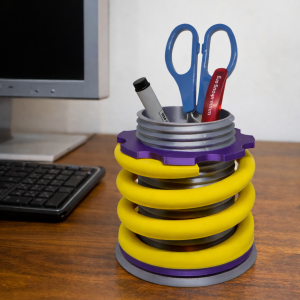 Coilover Style Desktop Organiser Pot Automotive Suspension Pen Holder