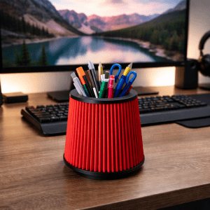 Air Filter Style Desktop Organiser Pot Automotive Pen Holder